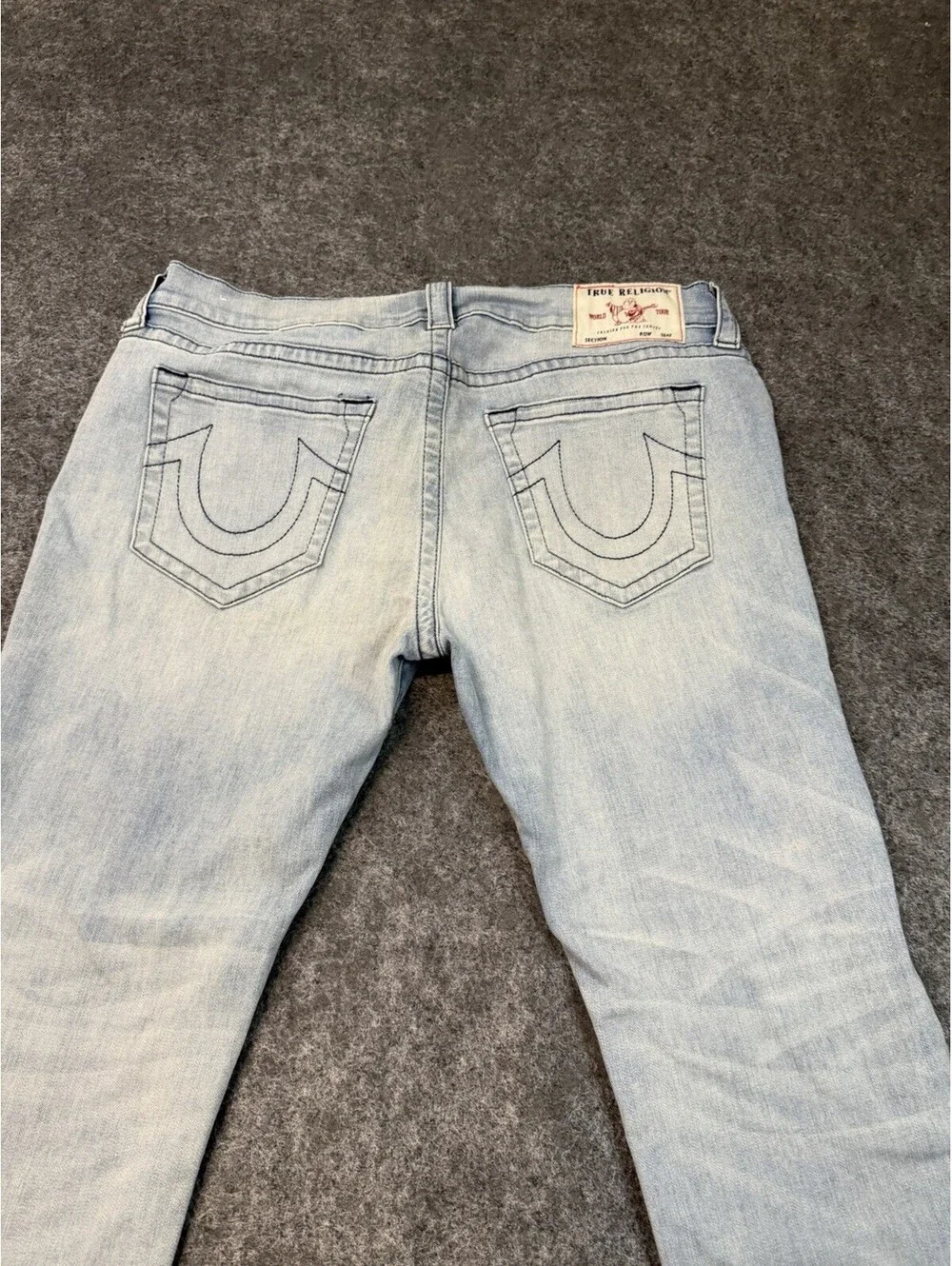 True Religion Rocco Relaxed Skinny Jeans Men’s 38x27 Light Wash Stretch Denim